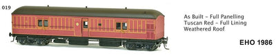 EHO SDS Models: EHO1986 As Built - Full Paneling Tuscan Red - Full Lining Weathered Roof. **#019