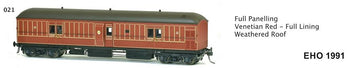 EHO SDS Models: EHO1991 As built, Full Paneling Venetian Red - Full Lining Weathered Roof. **#021