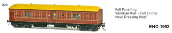EHO SDS Models: EHO1992 Full Paneling Venetian Red Full Lining Navy Dressing Roof. **#020