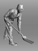 Andlan Models -UNPAINTED  Fireman Shovelling HO Scale (F10-87)