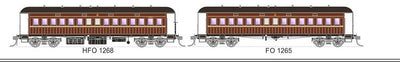FO 011 AUSTRAINS NEO : End Platform Car Set 94A Pack of 2 cars with Mansard Roof - Indian Red