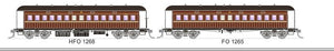 FO 011 AUSTRAINS NEO : End Platform Car Set 94A Pack of 2 cars with Mansard Roof - Indian Red