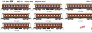 FO 008 AUSTRAINS NEO : End Platform Car Set 61 Pack of 8 cars DIR Low Elliptical Roof - Indian Red