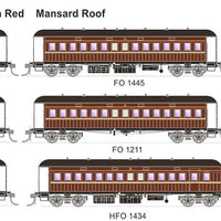 FO 004 AUSTRAINS NEO : End Platform Car Set 58 Pack of 8 cars in Indian Red.