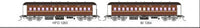 FO 012 AUSTRAINS NEO : End Platform Car Set 94B Pack of 2 cars with Mansard Roof - Indian Red