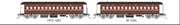 FO 012 AUSTRAINS NEO : End Platform Car Set 94B Pack of 2 cars with Mansard Roof - Indian Red