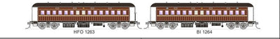 FO 012 AUSTRAINS NEO : End Platform Car Set 94B Pack of 2 cars with Mansard Roof - Indian Red