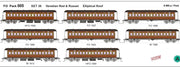 FO 005 AUSTRAINS NEO : End Platform Car Set 36 Pack of 8 cars with Low Elliptical Roof