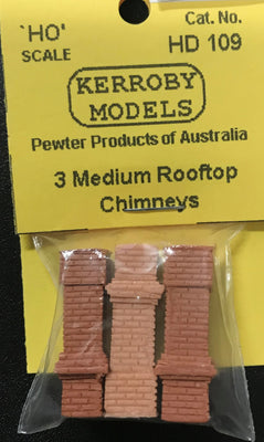 Kerroby Models - HD109 3 Medium Rooftop Chimneys