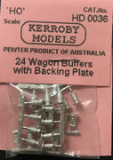 Kerroby Models - HD 36 - 24 Wagon Buffers with backing Plate