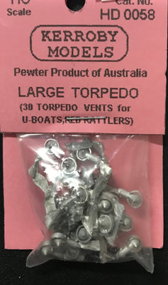 Kerroby Models - HD 58 -Large Torpedo (30 Torpedo Vents for U-Boats, Red Rattlers)
