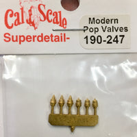 CAL-SCALE 190-247 HO Modern Pop Valves  steam locomotives Brass Casting.*