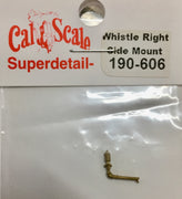 CAL-SCALE 190-606 HO Whistle Right Side Mount type. (1) will suit NSWGR steam locomotives Brass Casting.*