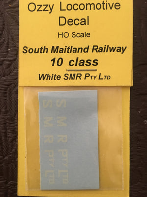 Ozzy Decals: Locomotive Decal: South Maitland Railway 10 Class "White" SMR Pty Ltd