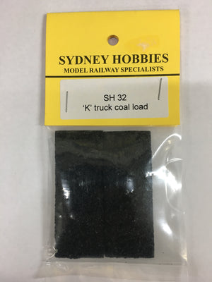 SH32 K, 4 WHEEL WAGON COAL LOAD twin pack, SYDNEY HOBBIES MODEL RAILWAY SPECIALISTS.