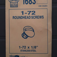 #1683 Screws Stainless Steel 1-72 x 1/8in
