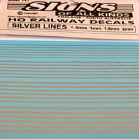 SOAK 197 SILVER LINES 219 mm LONG x .5mm, 1mm, 1.5mm, 2mm