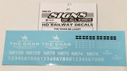 SOAK 253 Locomotive NR class DECAL 'NEW' THE GHAN NR Class locomotive  Livery HO
