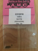 16BA NUTS BRASS (Hexagon) QTY 10