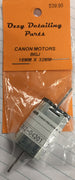 Motor CANON: 33 mm long x 18 mm wide x 22 H with 2 mm x 15 mm shaft CANON MOTOR 12 VOLTS DOUBLE END SHAFT. *