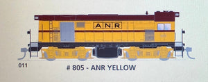 800 class DC Powered - Locomotive No 805 in ANR Yellow - SOUTH AUSTRALIAN RAILWAYS:  SDS Models NOW AVAILABLE.