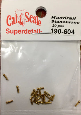 CAL-SCALE 190-604 HO Handrail Stanchions  20 Pcs.  Turned Brass.*