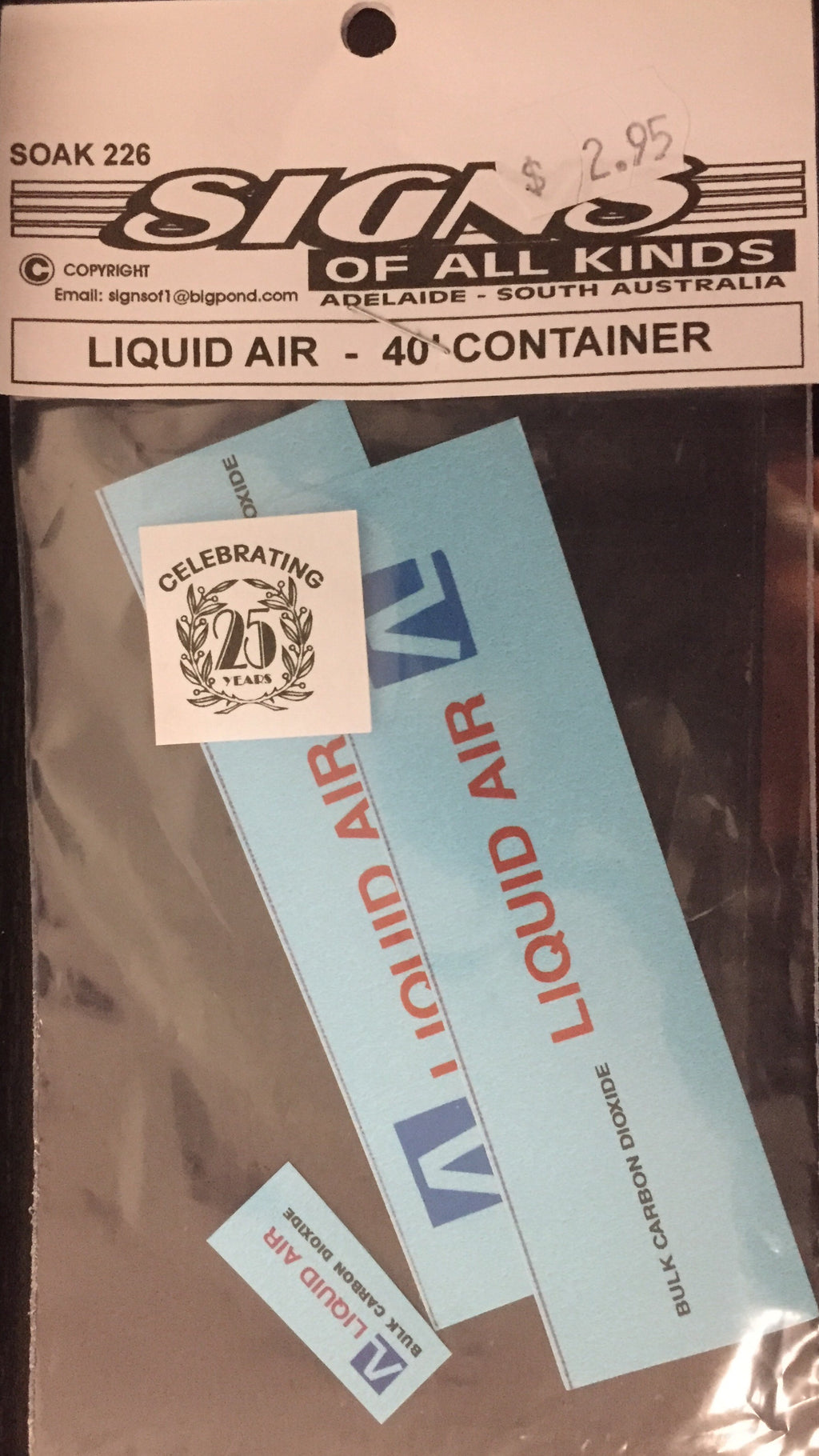 SOAK 226 Container Decal 40 ft Container LIQUID AIR