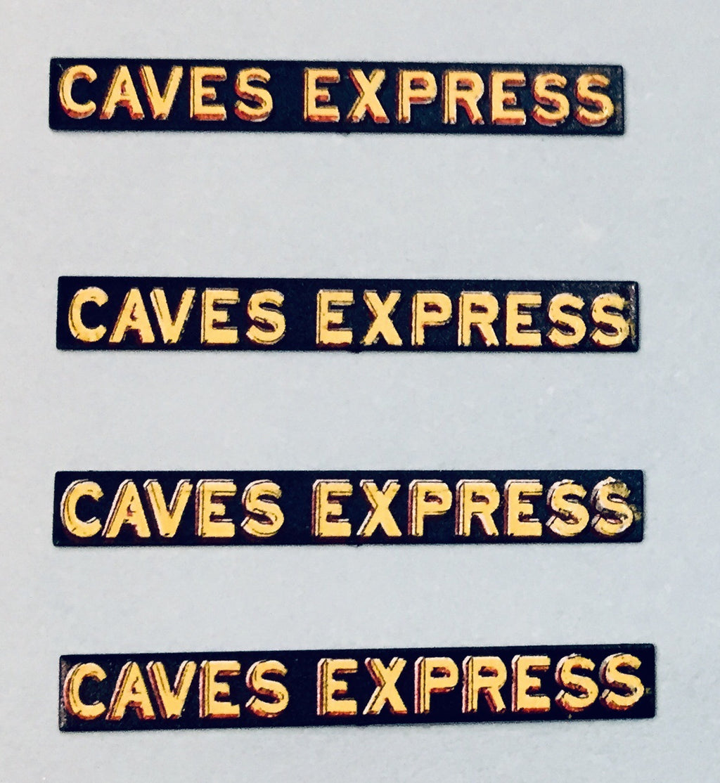 ACCESSORIES CAVE EXPRESS NAME BOARDS for NSWGR Passenger Cars PACK of 4