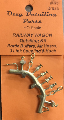 Draw Hook #41 Ozzy Brass : HOOK, Pre War LCH Buffers, Three Link Couplers, Air Hoses Parts #41