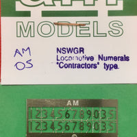 AM Models : AM-5 Standard Loco Numeral-"Contractors" type (silver) NSWGR Etched N/Sliver
