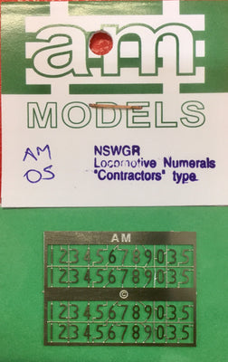 AM Models : AM-5 Standard Loco Numeral-