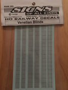 202 SOAK DECAL VENETIAN BLINDS FOR PASSENGER CAR  HO.