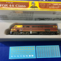 44 Class INDIAN RED Mk2 Un-numbered comes with decal sheet with two red lines NSWGR LOCOMOTIVE GOPHER MODEL N Scale