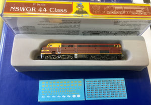 44 Class INDIAN RED Mk2 Un-numbered comes with decal sheet with two red lines NSWGR LOCOMOTIVE GOPHER MODEL N Scale