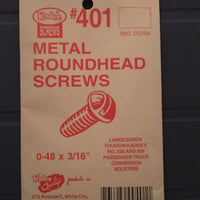 #401 Screws Metal 0-48 x 3/16in