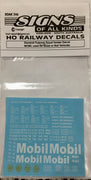 SOAK 246 DECAL 'NEW' General Purpose Petrol Tanker MOBIL used for Road or Rail Vehicles. white on clear  HO