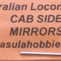 Mirrors #54.1 - for NSWR Diesel Locomotive Side Mirror set.  Ozzy Brass