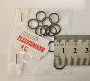 TRACTION TYRES #648006 / 544008  : Locomotive Tyre 9.9 mm x 1.3 mm,  pack of 10 HO Fleischmann
