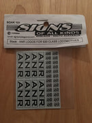 101 HO DECAL for ANR logos for 930 class loco in Black - SOAK