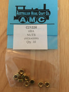 6BA NUTS BRASS (Hexagon) Qty 10