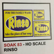 083 SOAK BILLBOARD SIGNS SK 83 "RINSO"  DECAL HO.