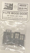 #8009 TICHY 4 LITE WOOD DOOR 36" WIDE X 80" HIGH 6 PCS WITH GLAZING HO,