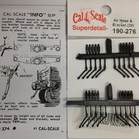 CAL-SCALE 190-276 HO Air Hose & Bracket. freight wagons (20 ) in plastic.*