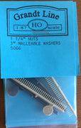 GRANDT LINE # 5066  1.1/4” - 3" Nut, Bolt & Washers  1:87 Scale