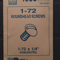 #1686 Screws Stainless Steel 1-72 x 1/4in