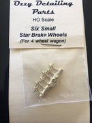 #012 - Brake Star Wheels -  small type for NSWGR four wheel Wagons, Ozzy Brass