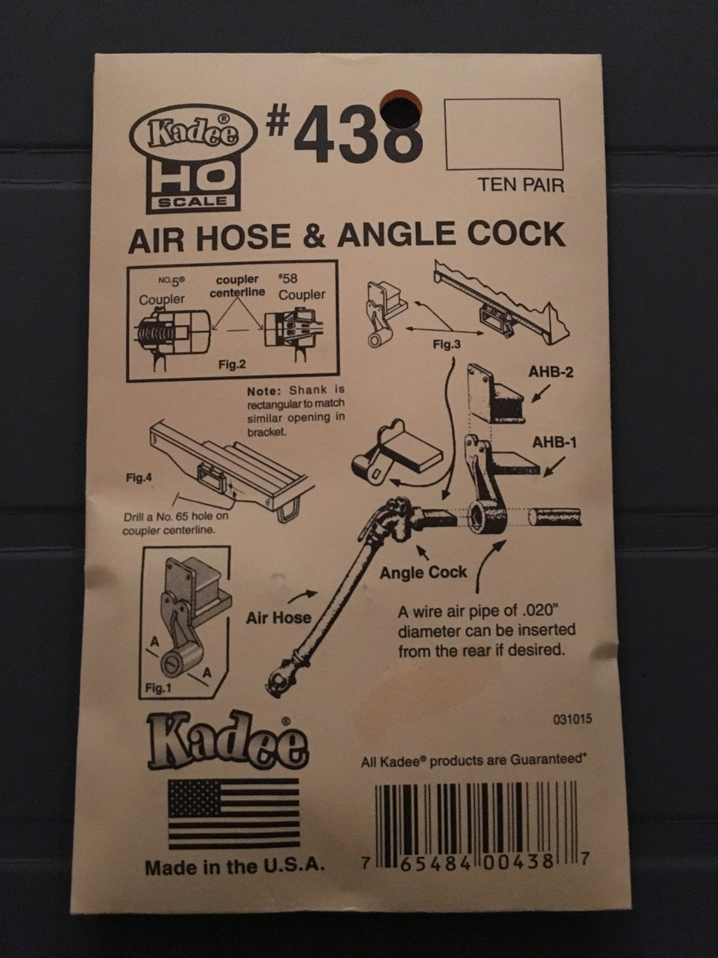 Kadee #438 Air Hose Angle Cock (HO)