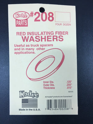 # 208 Red Insulating Fibre Washers 0.015in