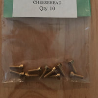 8BA CHEESEHEAD  5/32" inch BRASS SCREWS Qty 10