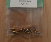 8BA CHEESEHEAD  5/32" inch BRASS SCREWS Qty 10